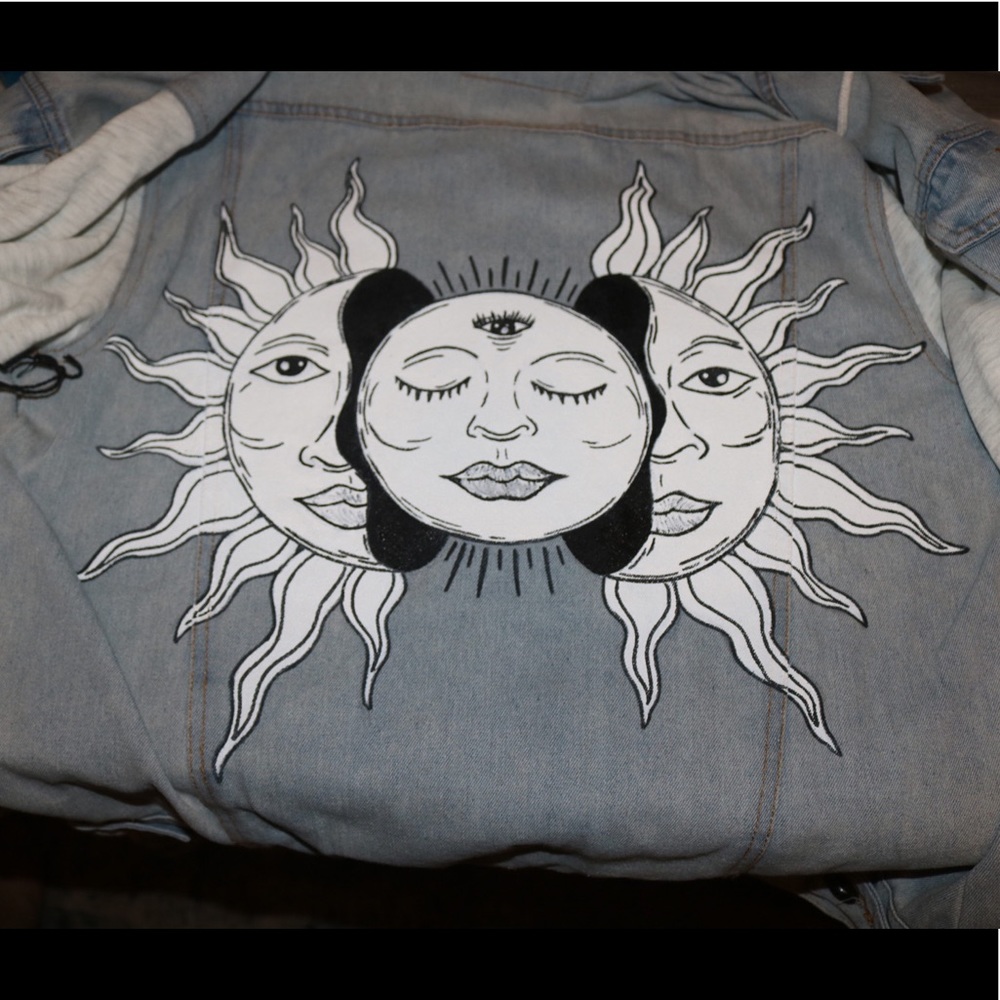 Handpainted “Life is Balanced” Denim Jacket